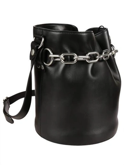Shop Alexander Wang Alpha Chain Bucket Crossbody Bag In Black