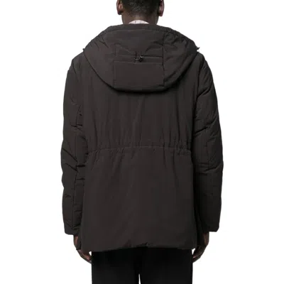 Off-white Logo-patch Padded Jacket In Brown