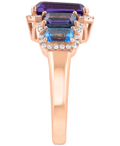 Effy Collection Effy Multi-gemstone (5 Ct. T.w.) & Diamond (1/5 Ct. T.w.) Statement Ring In 14k Rose Gold