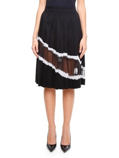 Shop Maison Margiela Sheer Panel Skirt In Black|bianco