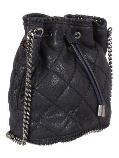 Shop Stella Mccartney Quilted Small Bucket Bag In Navy Blue