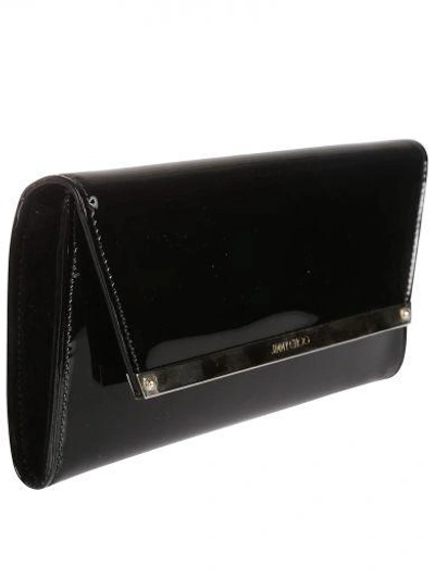 Shop Jimmy Choo Margot Yellow Patent And Suede Clutch Bag In Black