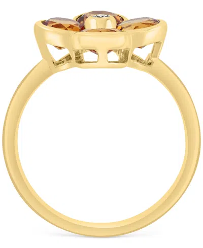 Effy Collection Effy Citrine (2-1/6 Ct. T.w.) & Diamond Accent Flower Statement Ring In 14k Yellow Gold (also In Blu