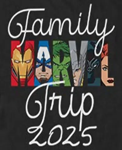 Marvel Avengers Men's Avengers Family Trip Short Sleeve T-shirt In Black
