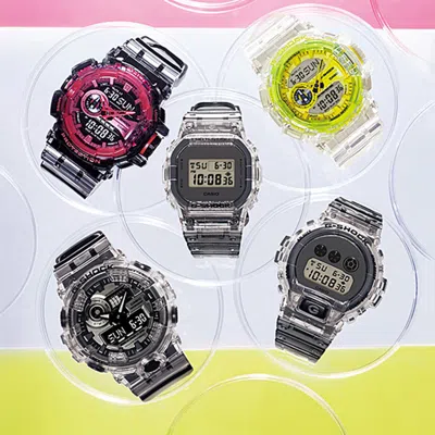 Casio G-shock Analog-digital Translucent Grey' In Black