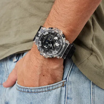 Casio G-shock Analog-digital Translucent Grey' In Black