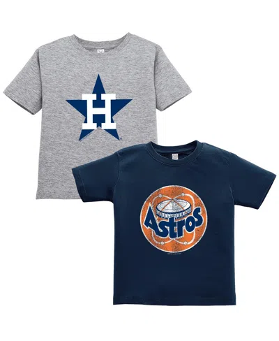 Soft As A Grape Toddler 2-pack Navy/gray Houston Astros Cooperstown Collection T-shirt Set In Blue