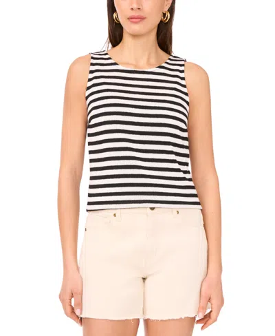 Vince Camuto Women's Striped Crewneck Sleeveless Top