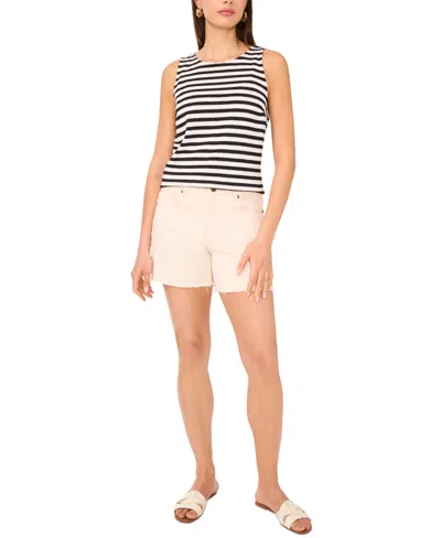 Vince Camuto Women's Striped Crewneck Sleeveless Top