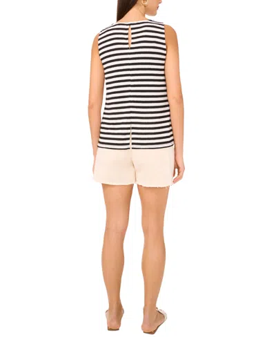 Vince Camuto Women's Striped Crewneck Sleeveless Top