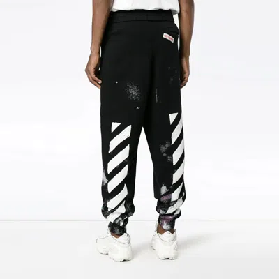 Off-white Diagonal Galaxy Brushed Sweatpants In Black