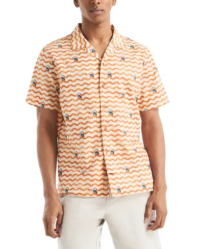 Nautica Jaws X  Men's Classic-fit Printed Button-down Camp Shirt