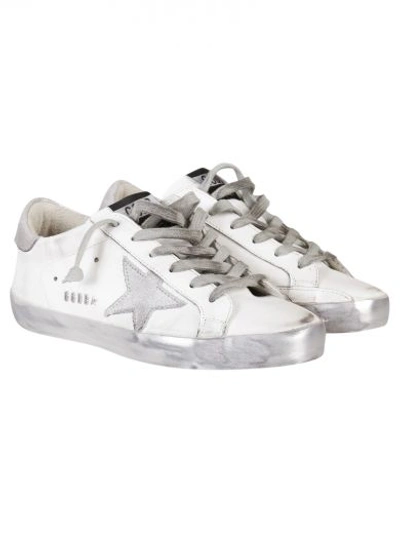 Shop Golden Goose White Silver Metal Superstar Low Sneakers In Sparkle White/silver Star