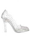 Dolce & Gabbana Dolce And Gabbana Silver Crystal Cinderella Pumps In Trasparente
