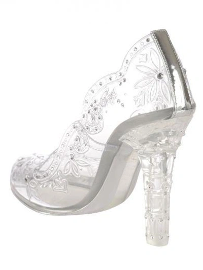 Dolce & Gabbana Dolce And Gabbana Silver Crystal Cinderella Pumps In Trasparente