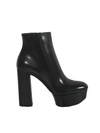 CASADEI Black Leather Ankle Booties,1Q550E120VITT000