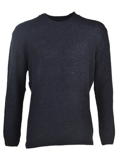 Shop Lanvin Mouline Stitch Sweater In Nero Blu
