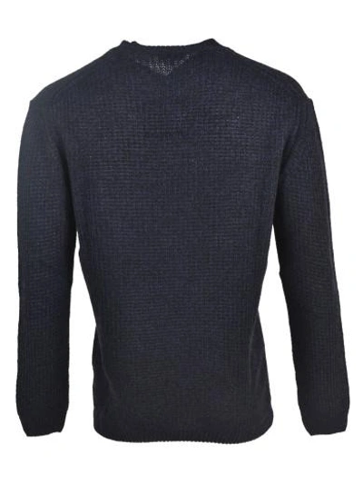 Shop Lanvin Mouline Stitch Sweater In Nero Blu