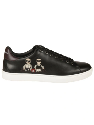 Shop Dolce & Gabbana Designers Patch Sneakers In Black/bordeaux