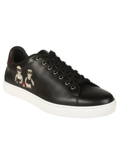 Shop Dolce & Gabbana Designers Patch Sneakers In Black/bordeaux