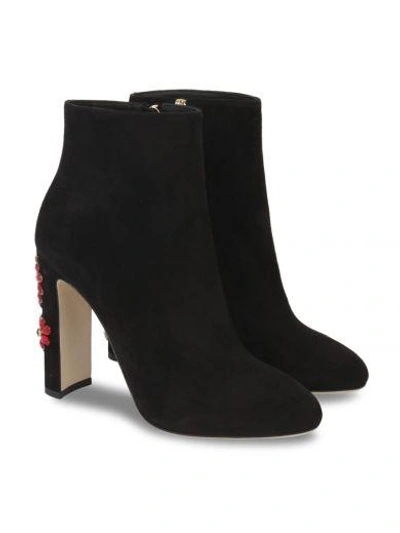 Shop Dolce & Gabbana Flower Ankle Boots In Nero
