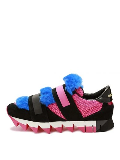 Shop Dolce & Gabbana Capri Sneakers In Nero/rosa
