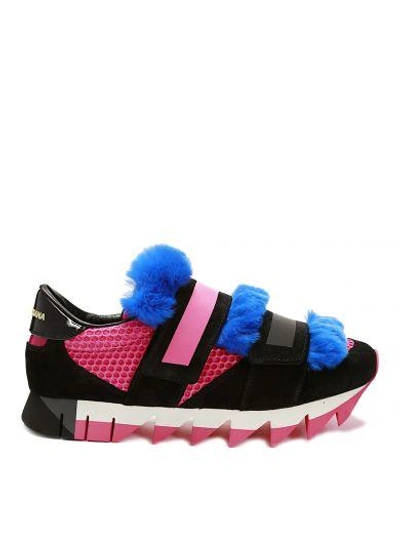Shop Dolce & Gabbana Capri Sneakers In Nero/rosa