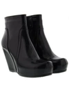 Rick Owens Platform Wedge Boots In Black
