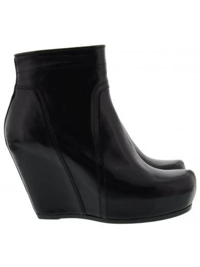 Shop Rick Owens Classic Zip Wedge Ankle Boots In Black