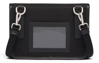 Prada Re-nylon And Saffiano Leather Smartphone Case In Black
