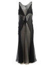 MAISON MARGIELA Maison Margiela Long Silk Dress With Trasparency,S31CT0883S44726963BLACKPEARLGREY