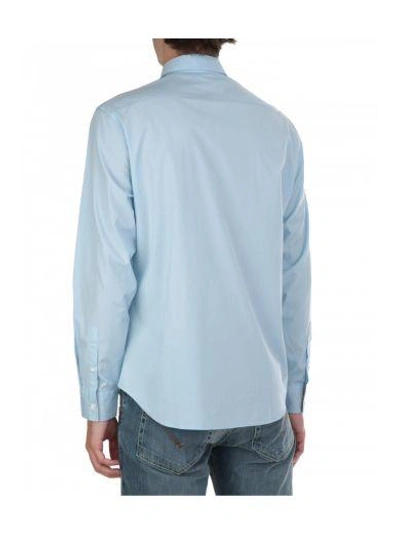Shop Burberry Cotton Shirt In Light Blue