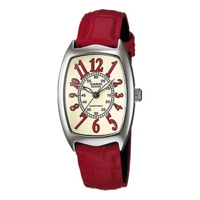 Casio Business Leisure Waterproofes Red Analog In Burgundy