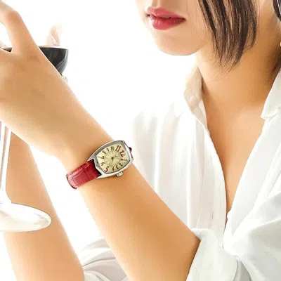 Casio Business Leisure Waterproofes Red Analog In Burgundy