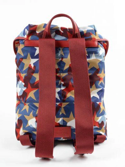 Shop Valentino Garavani Backpack Nylon Stars In Indaco/red