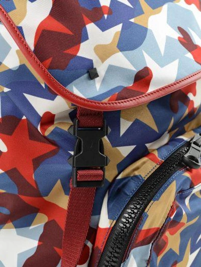 Shop Valentino Garavani Backpack Nylon Stars In Indaco/red