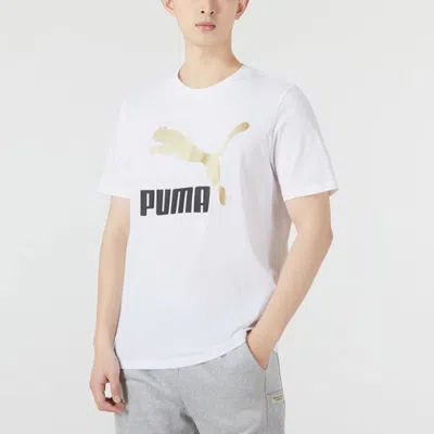 Puma Classics Logo Metallic Tee 'white'