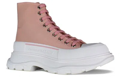 Alexander Mcqueen Woman Sneakers Beige Size 11 Textile Fibers In Multi