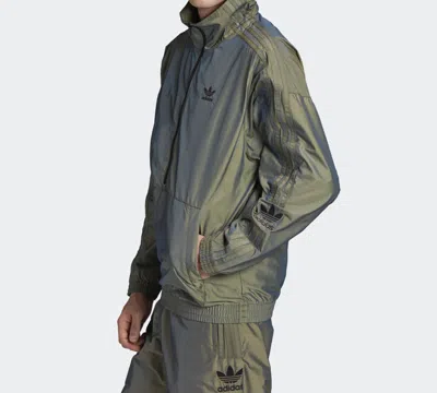 Adidas Originals Rainbow Cardigan Sports Zipper Jacket Metallic Green