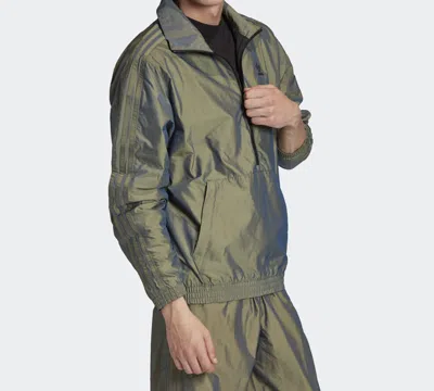 Adidas Originals Rainbow Cardigan Sports Zipper Jacket Metallic Green