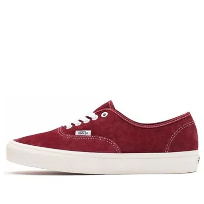 Vans Authentic Men's Low Shoe (pig Suede) Pomegranate/white In Red