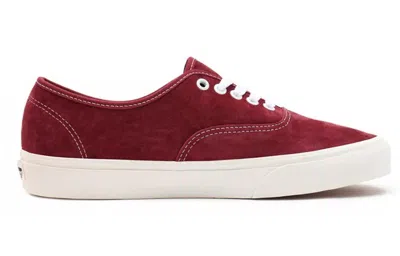 Vans Authentic Men's Low Shoe (pig Suede) Pomegranate/white In Red