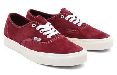 Vans Authentic Men's Low Shoe (pig Suede) Pomegranate/white In Red