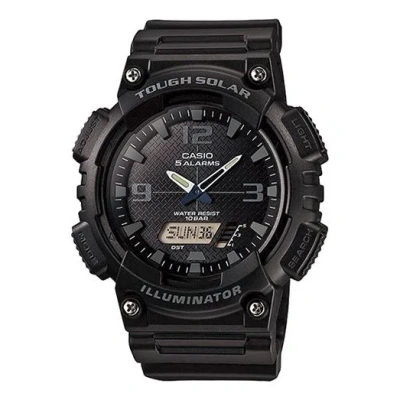 Casio Waterproof Sports Solar Powered Mens Black Analog/digital Combo