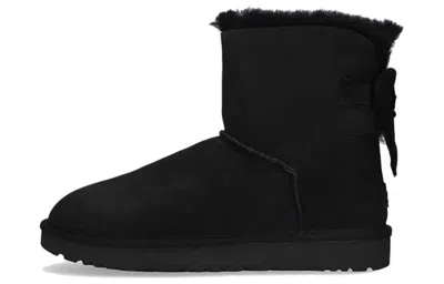 Ugg Mini Boots With Fixed Bow Detail In Black