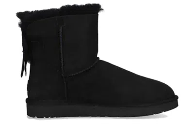 Ugg Mini Boots With Fixed Bow Detail In Black