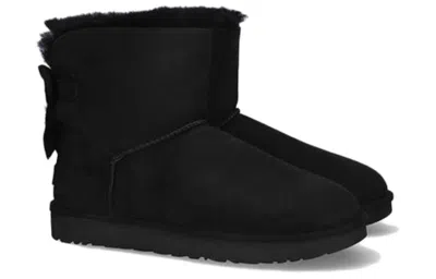 Ugg Mini Boots With Fixed Bow Detail In Black