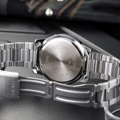 Casio Stainless Steel Strap Waterproof Mens Silver Analog In Metallic