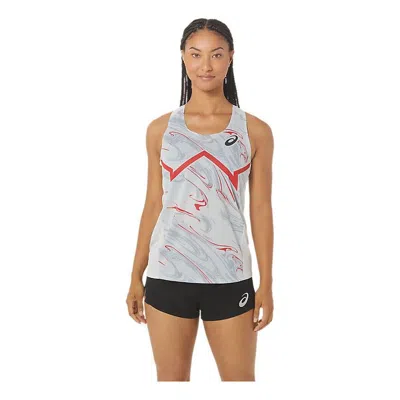 Asics (wmns)  Cj-line Light Singlet 'glacier Grey Electric Red' In Gray