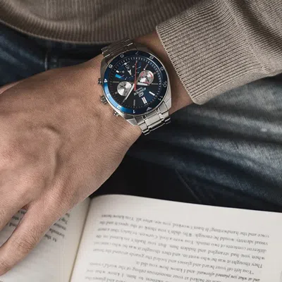 Casio Edificeseries Men'ses Efv-590d-2avupf /silver Waterproof Mens Blue Analog